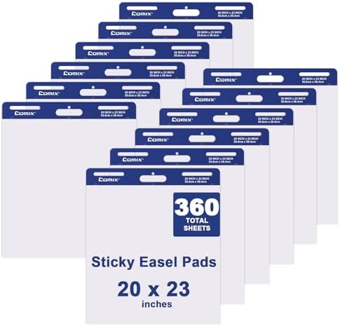 Comix Sticky Easel Pad 20x23 Inches 30 Sheets 12 Pads Per Pack