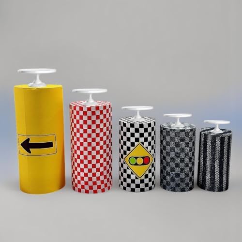 5 Piece Stretch Cylinder Covers for Cake Display