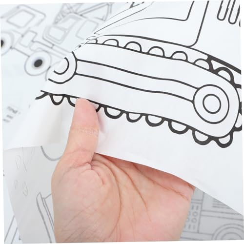 DOITOOL Birthday Coloring Tablecloth Construction Theme