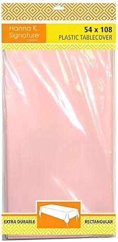 Premium Pink Plastic Tablecover 54x108 Heavy Durable