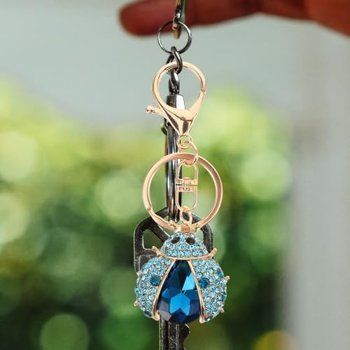 LOGOFUN 4PCS Ladybug Keychain Zinc Alloy Charm Pendant Gift