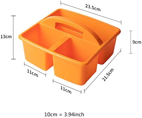 Portable 3 Compartments Storage Basket Bin Box with Carry Handle