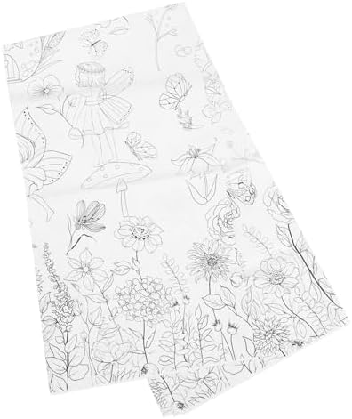 NUOBESTY Flower Fairy Themed Paper Tablecloth for Birthday Parties