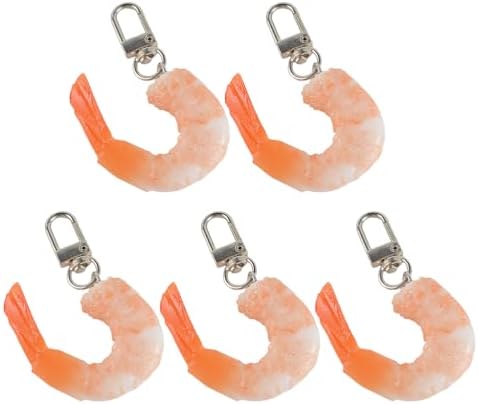 LOGOFUN 20 pcs Realistic Shrimp Keychain Pendants
