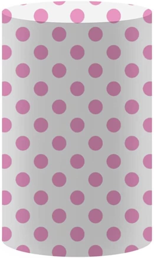 Pink Dots Round Cylinder Table Covers for Parties Decorations
