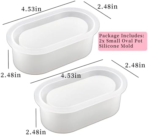 Wehous 2PCS Oval Silicone Candle Holder Mold