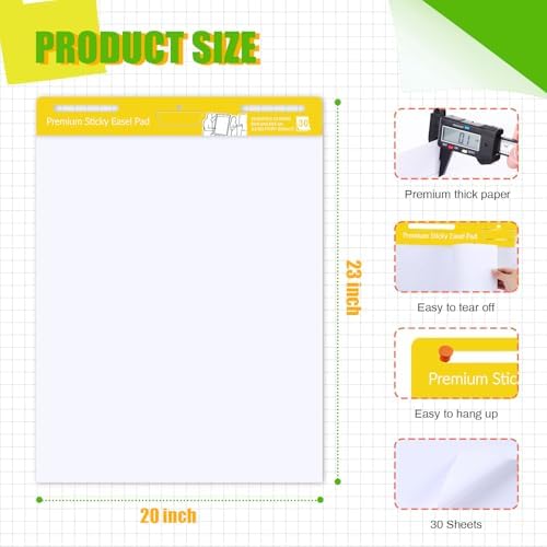 ReliThick 8 Pads Sticky Easel Pad 20x23in White