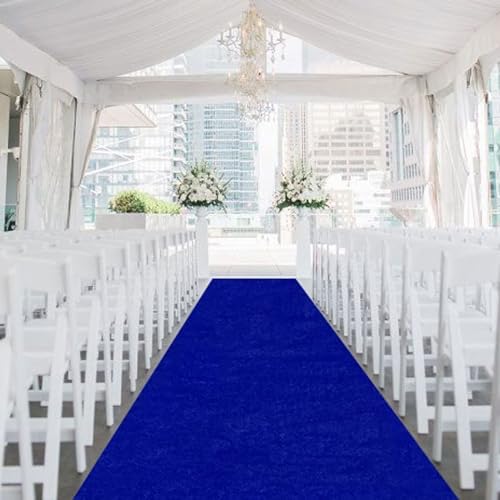 Velvet Blue Aisle Runner for Wedding 2FTx15FT Carpet Decor