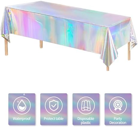 Iridescent Party Tablecloth 3 Pack Pink Mermaid Theme