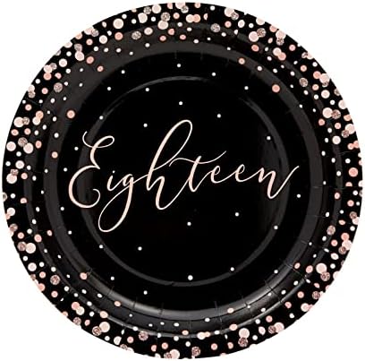 Sparkle and Bash 18th Birthday Party Set - 170 Piece Pink Black Polka Dot