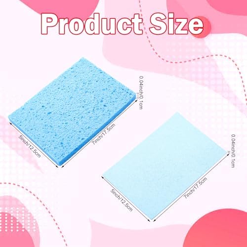 Honeydak 12 Pcs Cellulose Sponges for DIY Art Crafts Classroom Home Cleaning