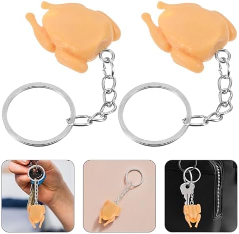 LOGOFUN 40PCS Mini Roast Chicken Keychain