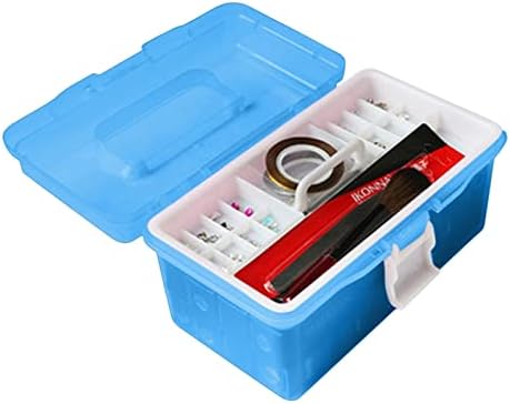 Plastic Storage Box with Removable Tray and Handle