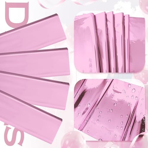 2pcs Baby Pink Plastic Tablecloths 54x72inch Shiny Party Decor