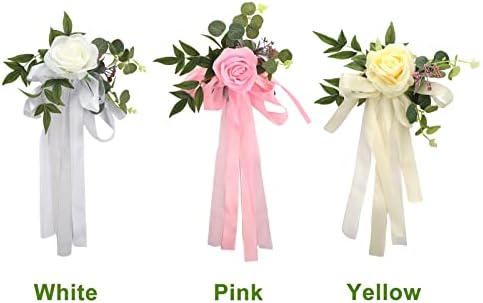 8pcs Wedding Aisle Decorations with Chiffon Ribbons