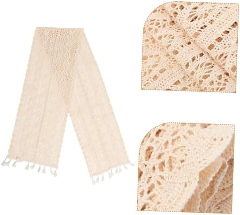 Ciieeo Elegant Lace Tablecloth Holiday Table Runner Hollow Design Wedding