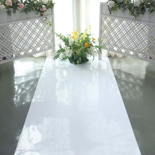 Efavormart 3ftx65ft White Mirrored Wedding Aisle Runner