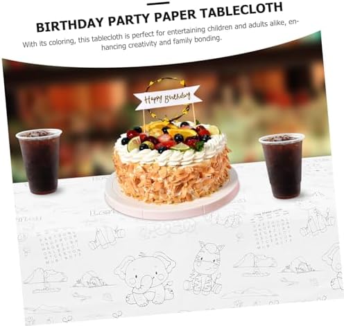 HOMSFOU Birthday Zoo Theme Paper Tablecloth for Parties