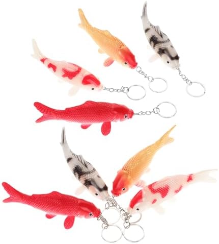 8pcs Summer Party Fish Keychain Cute Goldfish Keyring for Kids and Bags