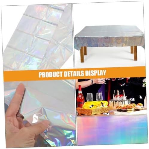 Healifty Rainbow Party Tablecloths 2pcs Multi-Functional
