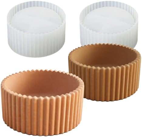 Wehous 2PCS Round Candle Holder Molds for Resin and Silicone Crafts