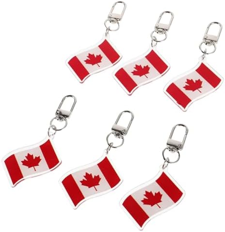 TIKTOLA 6pcs Canada Flag Keychain Souvenirs