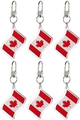 TIKTOLA 6pcs Canada Flag Keychain Souvenirs