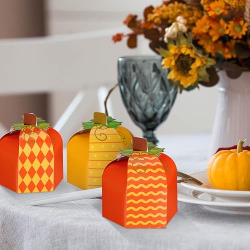 Cholemy 30 Pcs Pumpkin Party Favor Box
