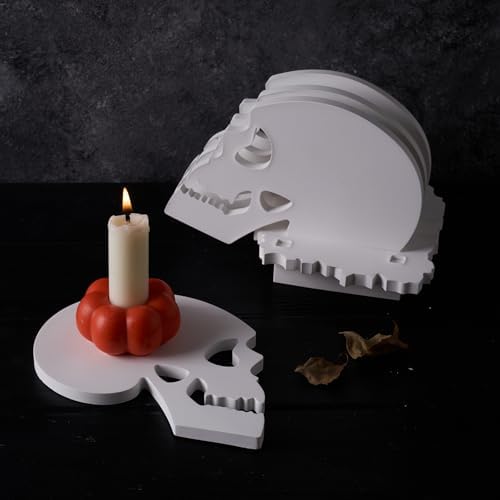 Halloween Skull Silicone Mold Set 4pcs with Holder