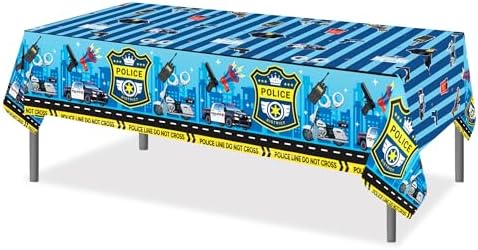 2 Pack Police Cartoon Plastic Tablecloths 86x51 Inches