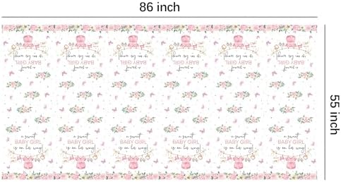 Pink Baby Girl Shower Tablecloth Set 3 Pack 55x86in
