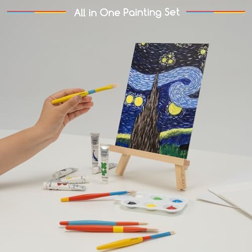 MEEDEN Acrylic Painting Set with 17 Brushes and Canvas Panels