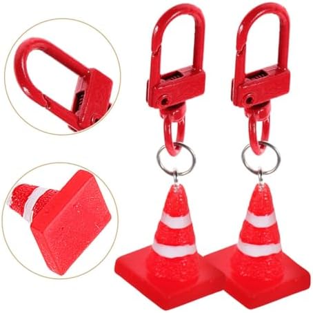 30pcs Resin Traffic Cone Keychain Charms for Bags and Accessories