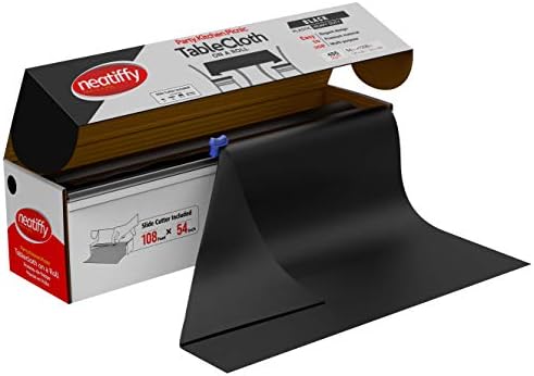 Neatiffy Disposable Tablecloth Roll Black 54 in x 108 ft