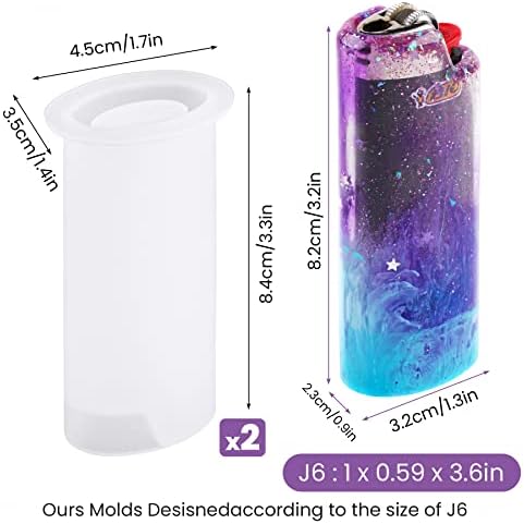 NiArt 2PCS Lighter Case Resin Mold Glitter Pack