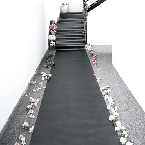 Efavormart 3FT x 50FT Black Glitter Aisle Runner