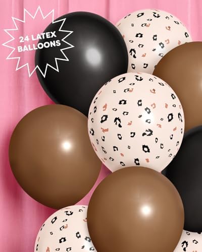 Cheetah Print Latex Balloons 24 Pack 12 Inch