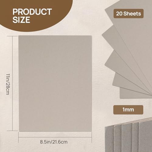 Yanfoam Chipboard Sheets 85 x 11 Inches 40PT Thick Pack of 20
