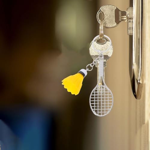 LOGOFUN 24pcs Mini Badminton Keychain Set