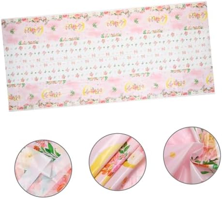 PRETYZOOM 3pcs Reusable Birthday Tablecloths Floral Design for Parties and Picnics