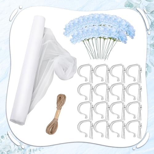 Riceshoot 34 Pcs Wedding Aisle Decor Tulle Clips