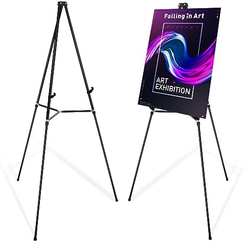 Falling in Art 66 High Black Aluminum Display Easel Stand