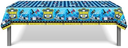 2 Pack Police Cartoon Plastic Tablecloths 86x51 Inches
