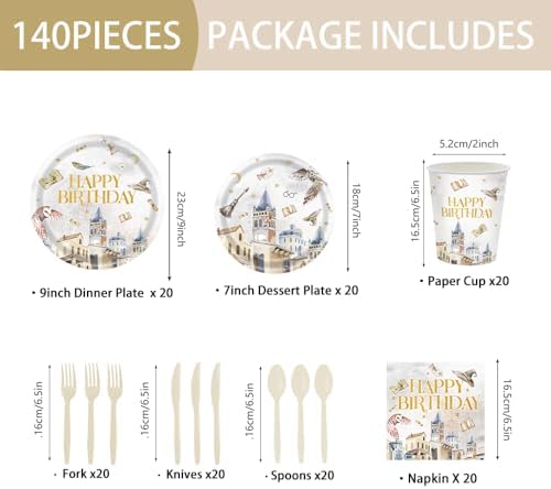 140PCS Kids Birthday Party Supplies Set
