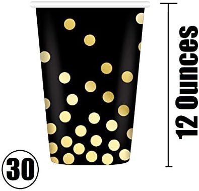 Oojami 30-Person Party Pack Black and Gold Supplies