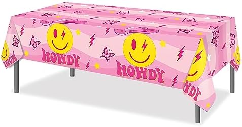 3 Pack Preppy Pink Smile Face Tablecloths