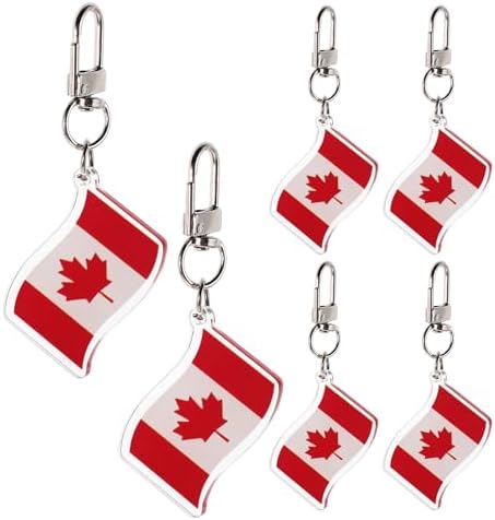 TIKTOLA 6pcs Canada Flag Keychain Souvenirs