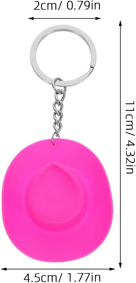 LUOZZY Retro Cowboy Hat Keychain Rose Red