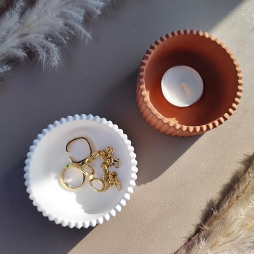 Wehous 2PCS Round Candle Holder Molds for Resin and Silicone Crafts