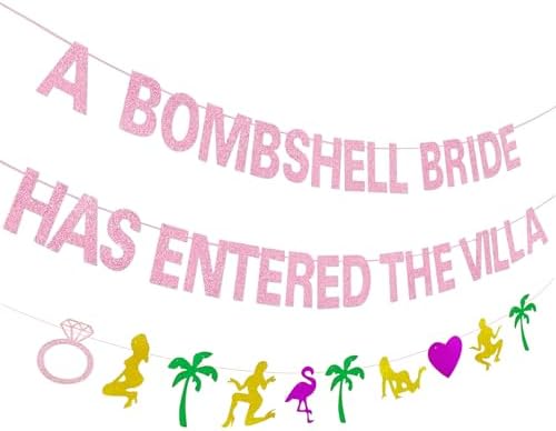 Bombshell Bride Has Entered The Villa Mylar Balloon Banner